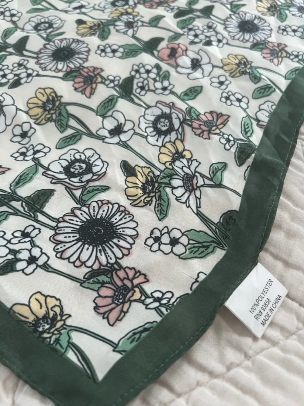 Polyester Floral Scarf/Head-wrap, multi-purposeful, $8